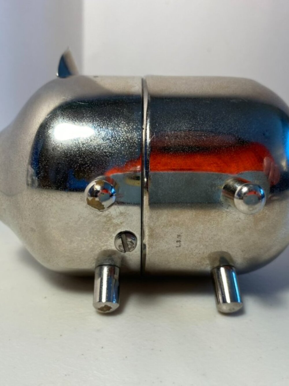 VTG 1970s Leonard Silver Manufacturing Silver Tone Collectible Pig Piggy Bank - Picture 5 of 11